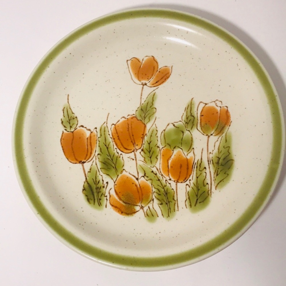 Vintage Meadowbrook Stoneware Orange Poppies